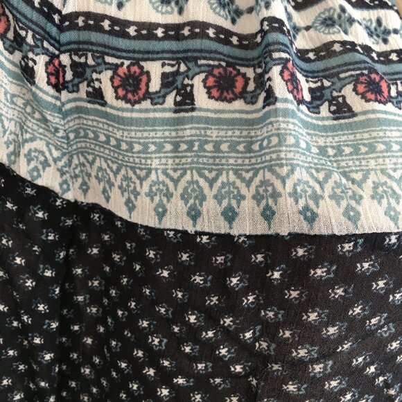 LUCKY BRAND Multi Color Mixed Print Tie Collar & Sleeves Shirt - Picture 6 of 8